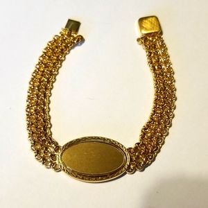 Vtg Speidel Goldplate Engravable Chains Bracelet